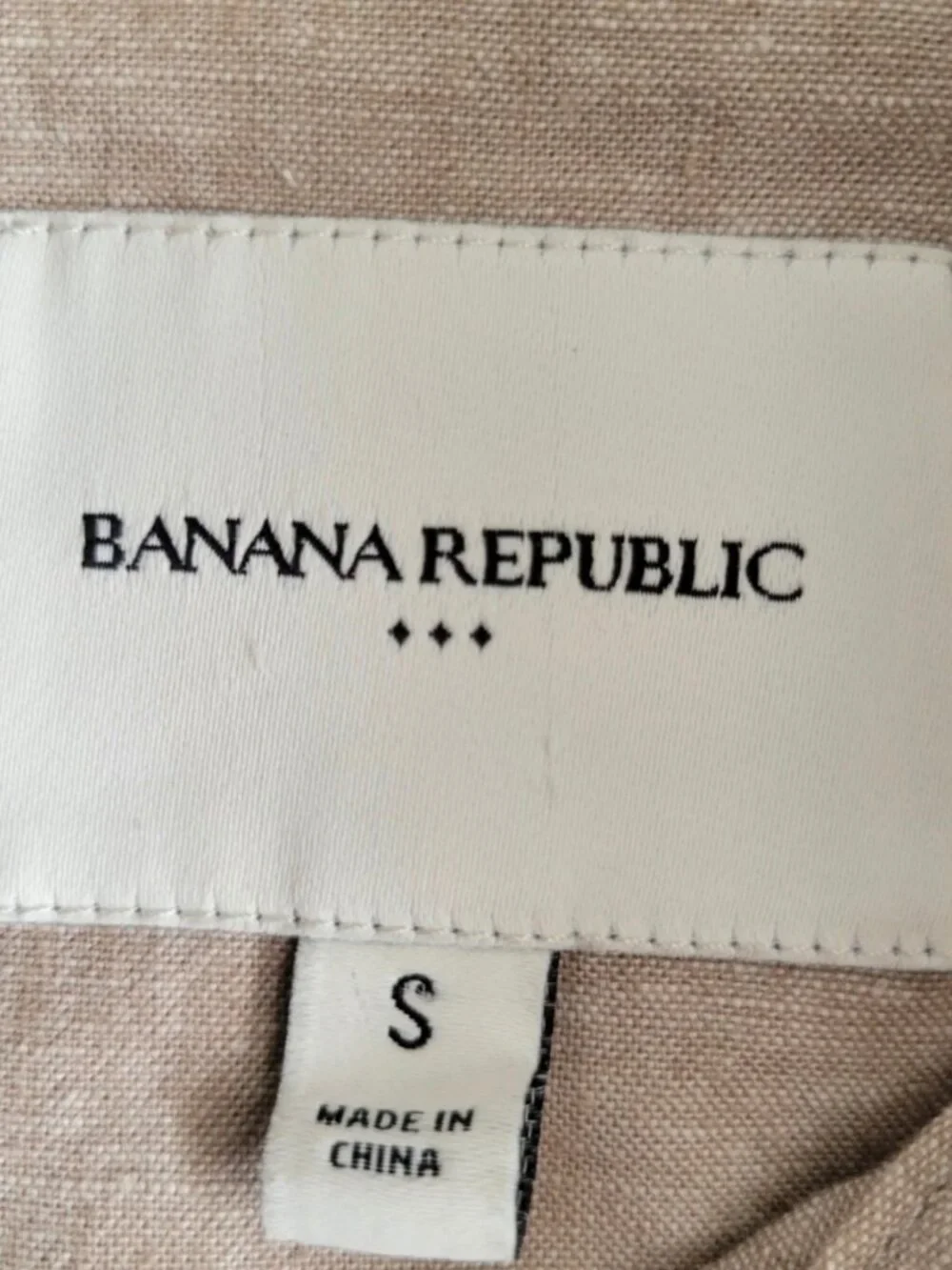 Banana Republic Mens Linen Blend Bomber Jacket Tan Light Grey Full Zip Small